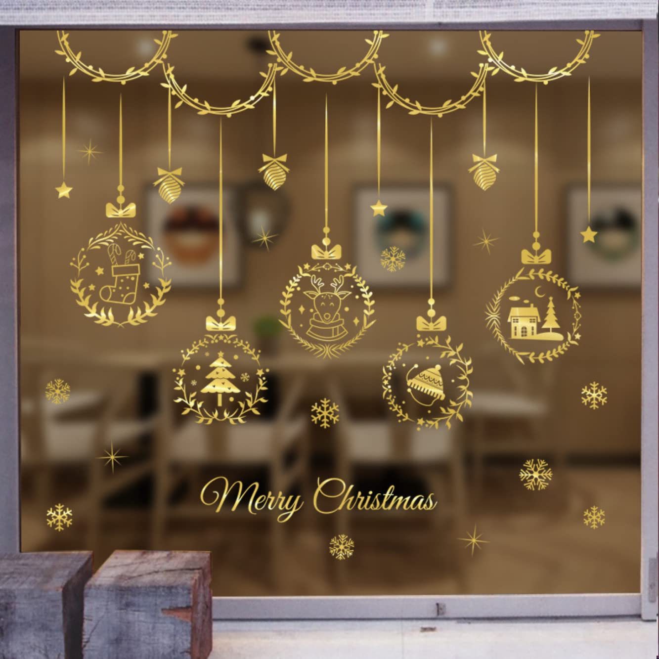 クリスマス Xmas デコレーション ガラス シール ステッカー ゴールド Amazon | 【BEAUTY PLAYER】クリスマス 窓 ステッカー ゴールド 30